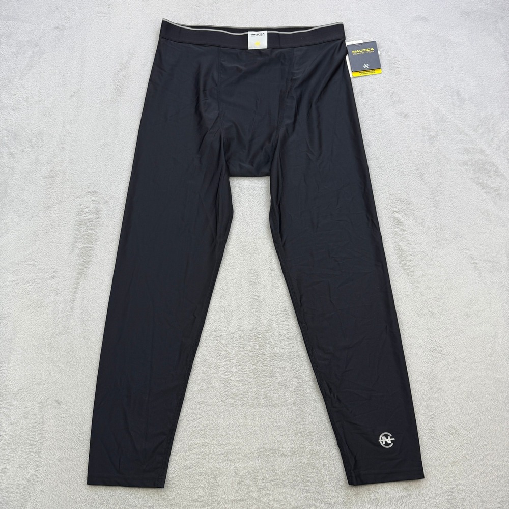 Nautica Competition Leggings Mens Large‎ Black Max Impact Underwear Performance